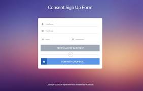 Consent Flat Signup Form Widget Template By W3layouts