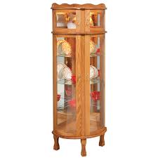 corner bonnet top curio cabinet from