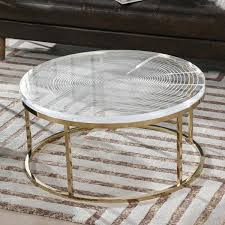 Clear Gold Round Acrylic Coffee Table