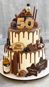 47 Cute Birthday Cakes For All Ages 50th Birthday Cake In 2021  gambar png