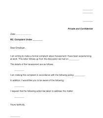 letter about workplace harment