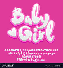 Cute Pink Baby Girl Alphabet