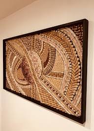 Recycled Wine Cork Mosaic Abstract Wall