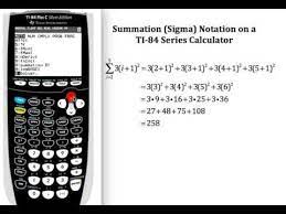summation sigma notation on the ti 84