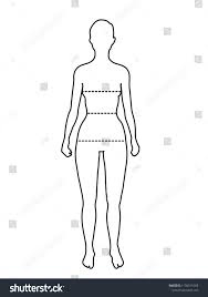 Women Size Chart On Silhouette Outline Stock Vector Royalty