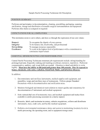 Sample Sterile Processing Technician Job Description