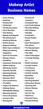 650 makeup artist business names and