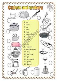 2 pages 3 exercises cutlery and