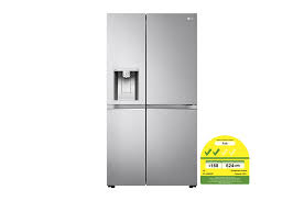 598l side by side fridge in metal