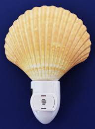 Real Seashell Night Light Mexican Deep Scallop Shell Nautical Decor Automatic Light Sensor Walmart Com Walmart Com