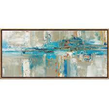 54x24 Marron Abstract Framed Canvas