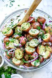 no mayo potato salad with herbs