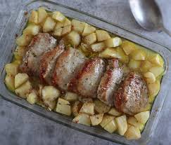 easy roasted pork loin with potatoes