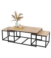 Nesting Table Mdf And Black Metal