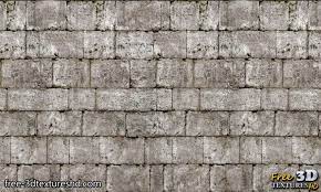 old brick wall with gray stones 3d