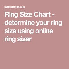 Ring Size Chart Determine Your Ring Size Using Online Ring