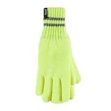 Heat Holders Mens Bright Yellow M L Worxx Gloves