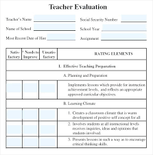 Class Evaluation Form Template Course Evaluation Template