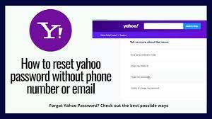 how to reset yahoo pword without