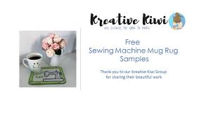 free in the hoop sewing machine mug rug