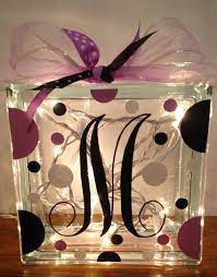 personalized lighted glass block with