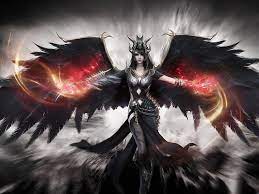 dark angel red fire wings angel