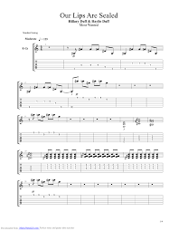 our lips are sealed guitar pro tab by