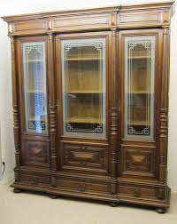 antique library cabinet with glass