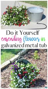 Diy Hanging Flowers In A Metal Bucket