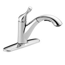 One leaky faucet in your home dripping 10 times a wastes 3 liters of water a day. Delta Grant Single Handle Pull Out Sprayer Kitchen Faucet In Chrome 16953 Dst The Home Depot