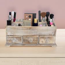 3 drawers wooden cosmetic storage box