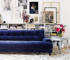 Blue Velvet Sofa Living Room Ideas