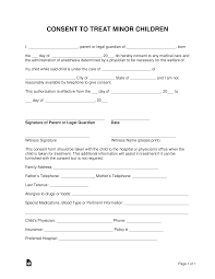 002 Medical Authorization Form For Minor Template Child