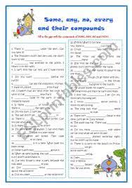 Some, any, o, every and compounds - ESL worksheet by chusin