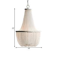 3 Lights Beaded Chandelier Lighting Rustic White Crystal Ceiling Pendant Light For Bedroom Beautifulhalo Com