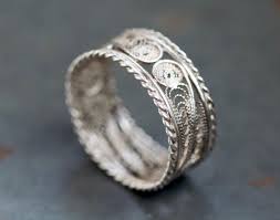 Filigree Wedding Band Ring - Sterling Silver Lace - Size 9 #2596597 -  Weddbook