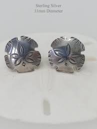 silver sand dollar stud earrings