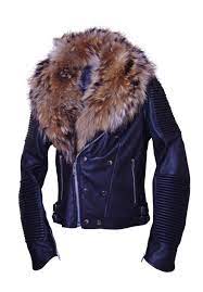 Sheep Fur Leather Jacket Fox Fur