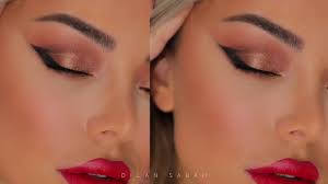 easy y red lip makeup tutorial