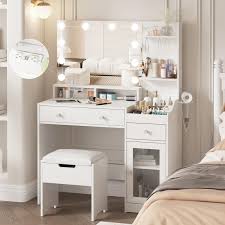 veanerwood white vanity desk with