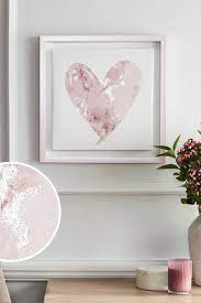 Buy Pink Heart Framed Canvas Wall Art