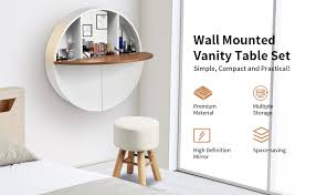 Wall Mounted Dressing Table Set With