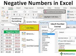 negative numbers in excel top 3 ways