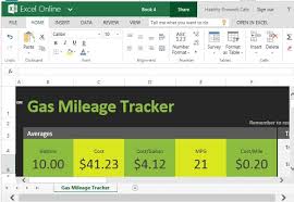 Free Gas Mileage Tracker For Excel Online