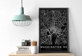 Map Wall Washington Dc City