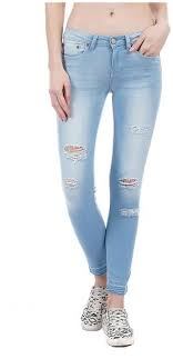 Buy Aeropostale Women Slim Fit Low Rise Ripped Jeans Blue