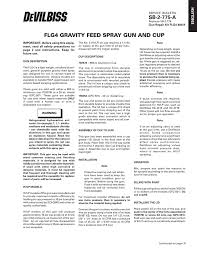 Sb 2 775 A Flg4 Gravity Feed Spray Gun And Cup Manualzz Com