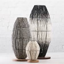 Kizu table lamp, large, white marble. Floor Lamps South Africa Clay Beads African Design Craft Handmade Black And White Beaded Lamps Floor Lamp White Floor Lamp
