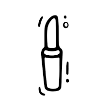 cosmetic icon lipstick in doodle style