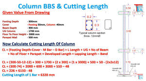 cutting length of column bar steel